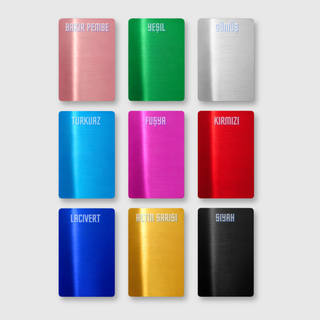 Alüminyum Metal Kartvizit – 86 x 54 mm (Yuvarlak Köşe) | Kişiye Özel Tasarım